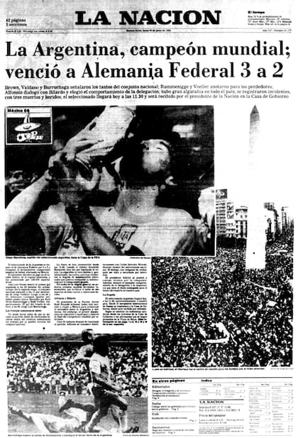 La tapa de La Nación del 30 de junio de 1986