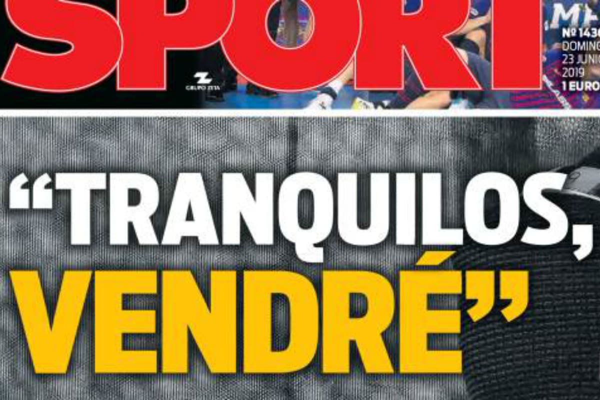 La tapa de Sport, el medio deportivo catalán que dio a conocer el mensaje de Neymar