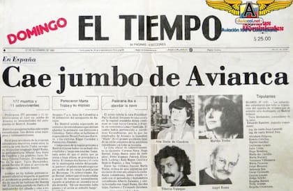 La tapa del diario El Tiempo para informar sobre la tragedia