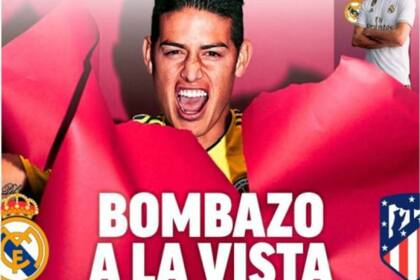 La tapa del diario Marca: James está interesado en vivir en Madrid y le cierra el proyecto del Atlético