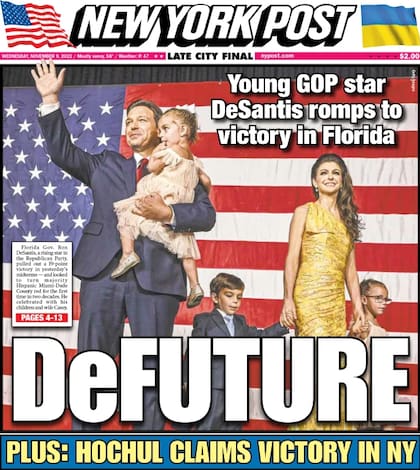 La tapa del New York Post de este miércoles 9 de noviembre de 2022