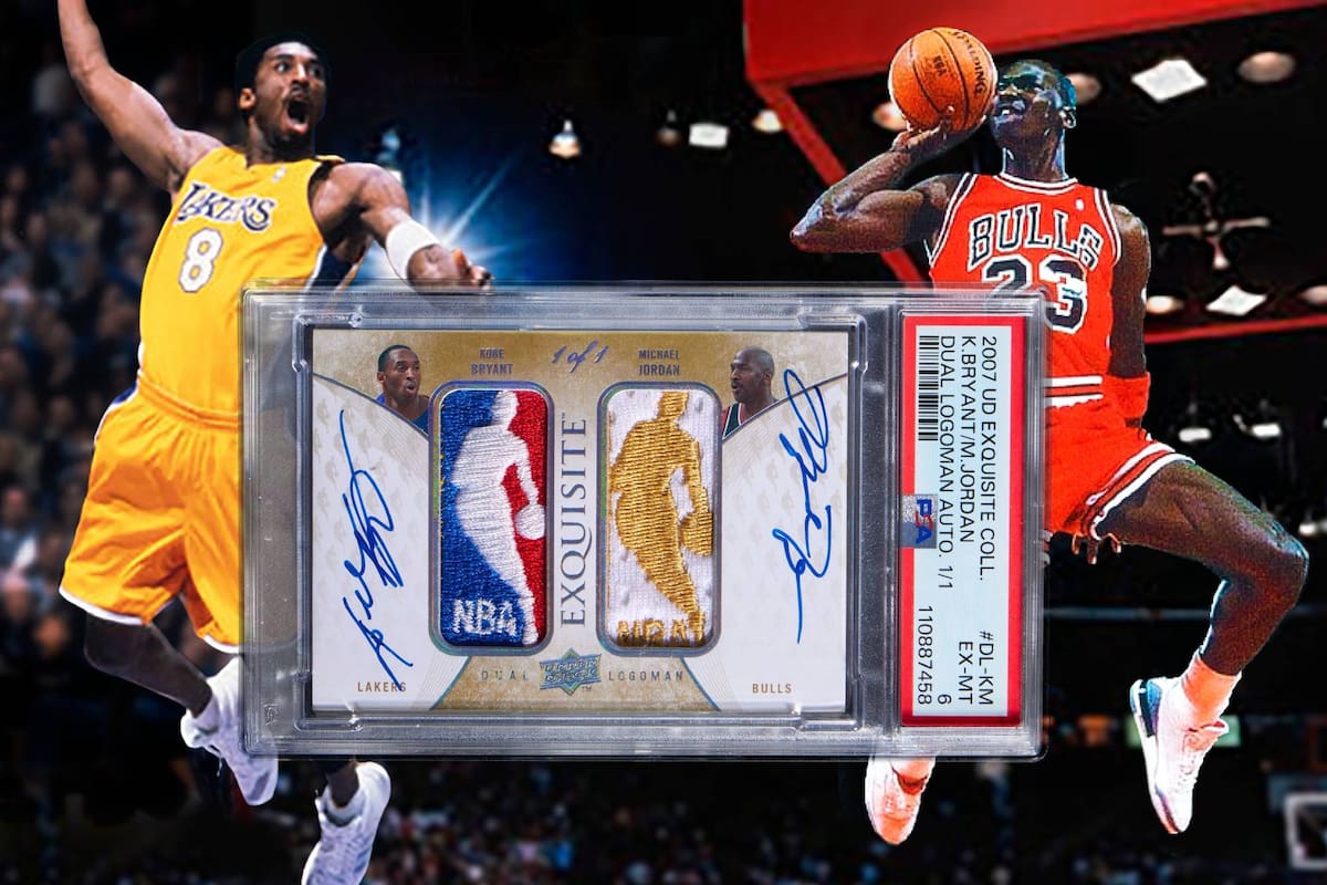 La tarjeta de Kobe Bryant y Michael Jordan, que se convirtió en la más cara de la historia, pertenece a la serie conocida como "Dual NBA Logo Autographs"