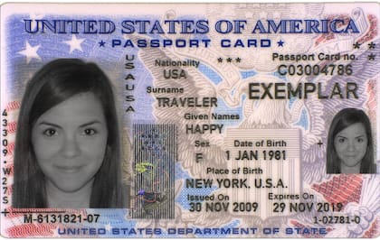 La tarjeta pasaporte de EE.UU. se comenzó a emitir en el 2008