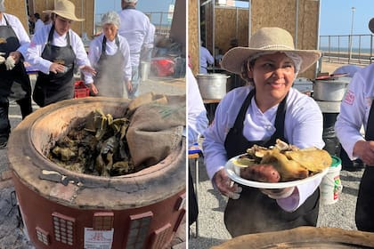 La técnica de la pachamanca que se realiza en la tierra, se recreó en grandes tanques de cemento