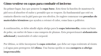 La técnica del abrigo en capas