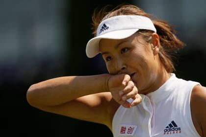 La tenista china Peng Shuai, durante un partido de Wimbledon 2018.