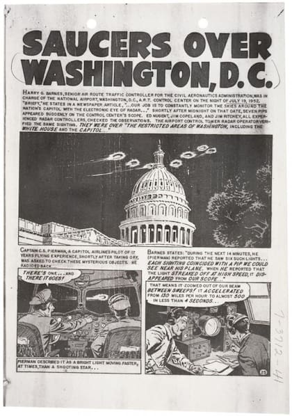 La teoría del primer avistamiento de ovni en Estados Unidos rápidamente ganó popularidad en los medios de comunicación