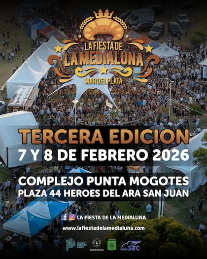 La tercera edición de la Fiesta de la Medialuna es este sábado 7 y domingo 8 de febrero en Mar del Plata