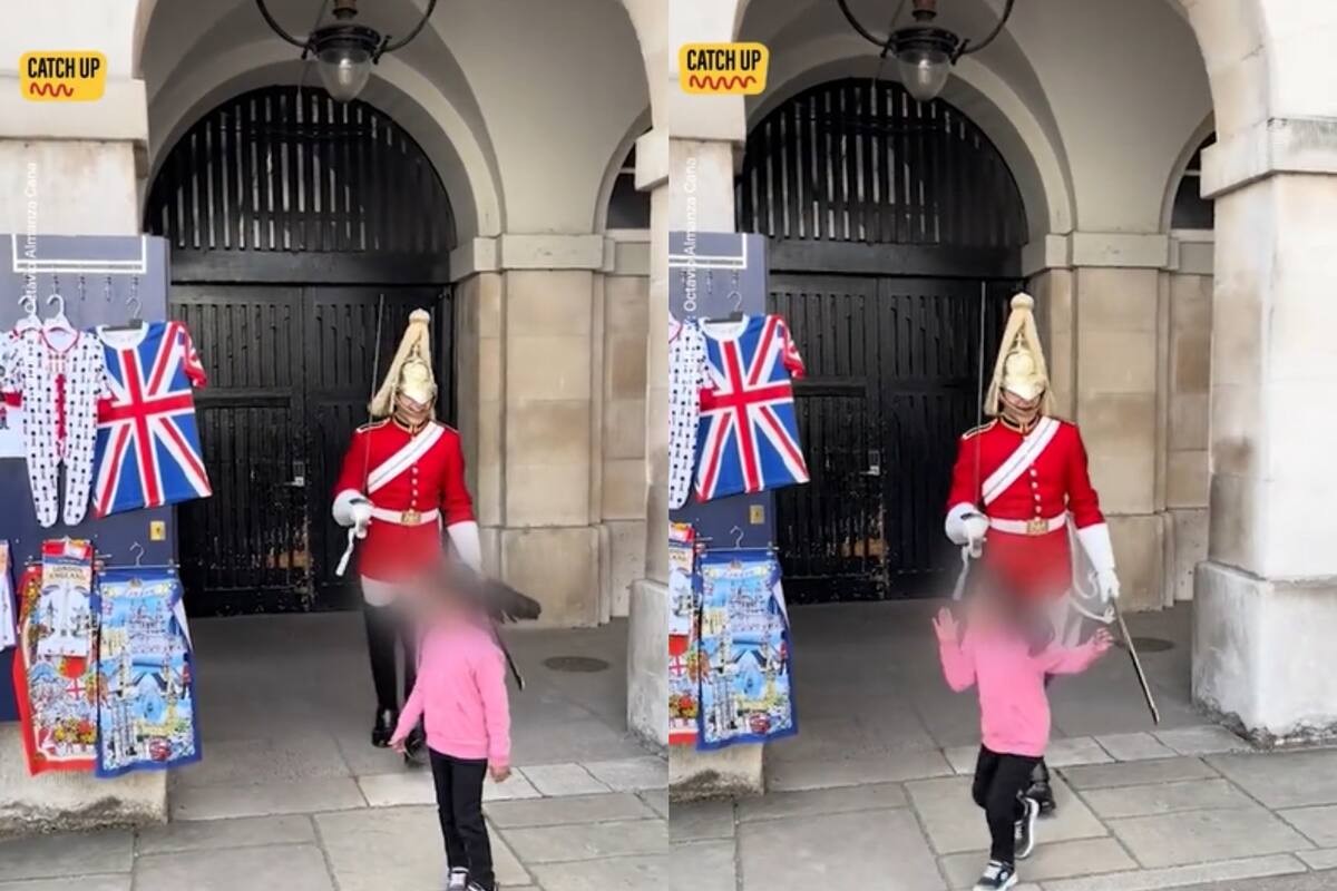 La terrible reacción de un guardia real con una niña que se puso en su camino