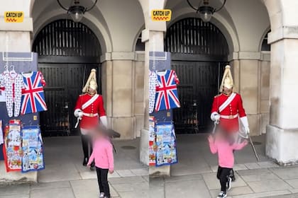 La terrible reacción de un guardia real con una niña que se puso en su camino