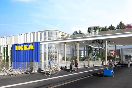 La tienda de IKEA en el centro de la ciudad de Copenhague tiene un parque público en la azotea que actúa como un "salón verde"; el diseño de la tienda de Chile que se inaugura en pocos días está muy bien guardado hasta su apertura