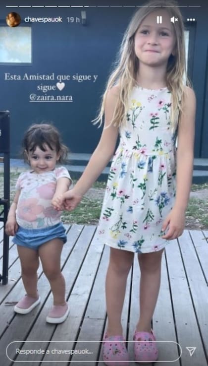 La tierna foto que confirma la amistad entre las hijas de Paula Chaves y Zaira Nara