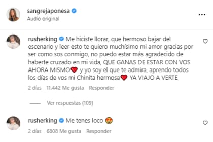 La tierna respuesta de Rusher a la China (Foto: Captura Instagram @sangrejaponesa)