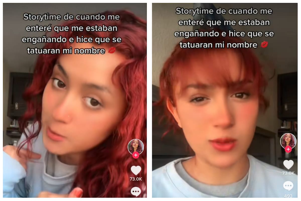 La TikToker dejó que su novio se tatuara su nombre por venganza - Imagen: TikTok