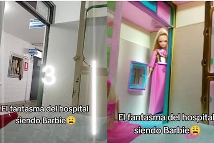 La tiktoker Gabriela García Pérez puso un filtro de Barbie, apuntó al pasillo de un hospital y encontró una imagen que le generó espanto
