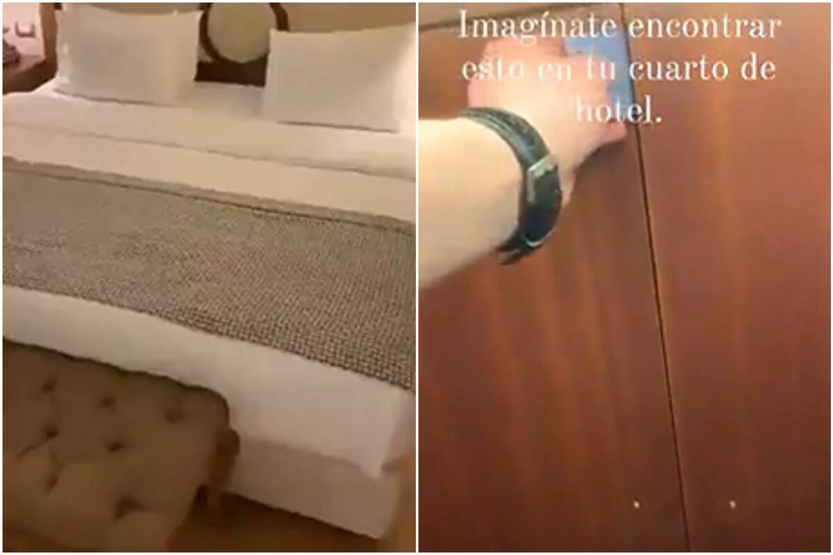 La tiktoker mostró lo que encontró en la habitación del hotel