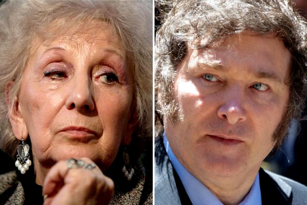 La titular de Abuelas de Plaza de Mayo, Estela de Carlotto, junto al presidente Javier Milei