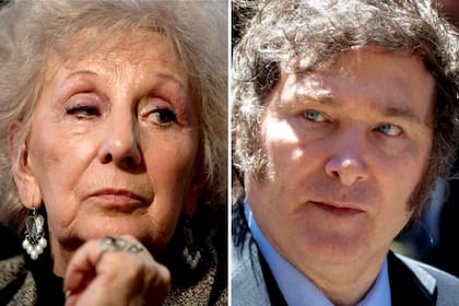 La titular de Abuelas de Plaza de Mayo, Estela de Carlotto, junto al presidente Javier Milei