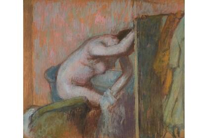 "La toilette apres le bain" (El arreglo después del baño), de Edgar Degas, 1888, pertenece a la colección del Museo Nacional de Bellas Artes desde 1933 cuando fue donada por Juan Girondo. Degas tenía una fascinación por lo “momentáneo” que se manifiesta en esta serie de desnudos femeninos