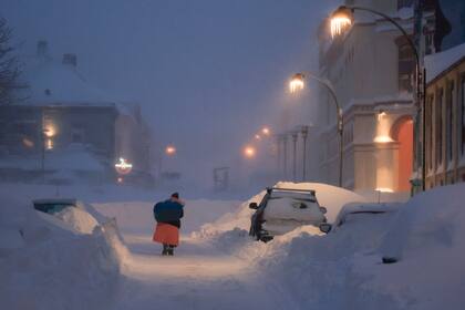 La tormenta en Kristiansand, Noruega, el 3 de enero de 2024.. (Tor Erik Schroder/NTB Scanpix via AP)