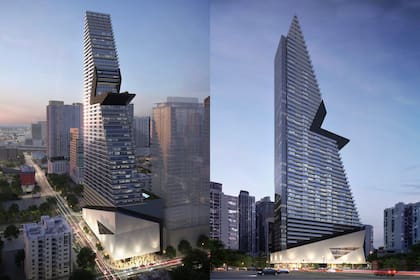 La torre Brickell pretende una forma triangular para otorgar mayor luz natural a los 65 pisos del edificio