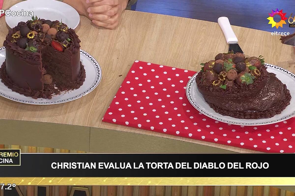 La torta de Matías fue muy criticada por todo el jurado por su tamaño pero también por la ganache de chocolate cortada.