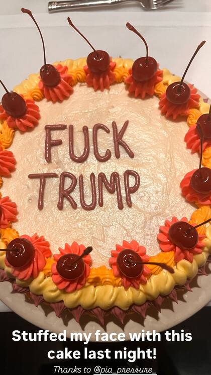 La torta viral que compartió Madonna como burla a la reelección de Donald Trump