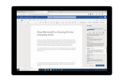 La transcripción en la versión web de Word permite transformar la voz a texto en tiempo real desde un archivo de audio o desde un dictado registrado desde el micrófono del equipo