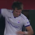 El gesto de fastidio de Mastantuono tras la dura derrota sufrida con Fiorentina en su debut
