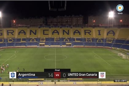 La transmisión oficial, con los escudos cambiados