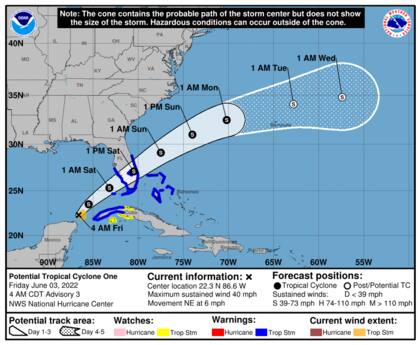 La trayectoria de Agatha a Florida