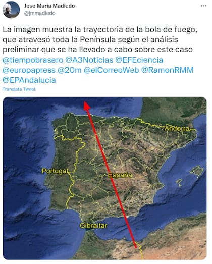 La trayectoria que hizo el satélite y que asustó a toda España
