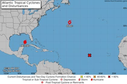 La ubicación actual del Huracán Helene, en el Golfo de México