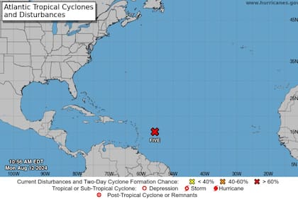 La ubicación actual del posible ciclón tropical