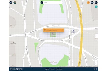 La ubicación del Obelisco, según el sistema de What3words