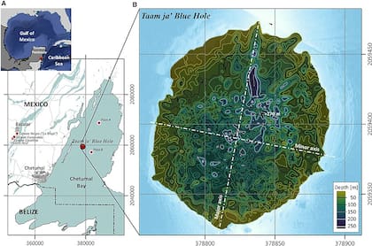 La ubicación geográfica del agujero azul de Taam Ja'
