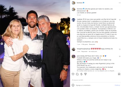 La última foto de Lionel y Jorge Messi (Foto: Instagram @leomessi)