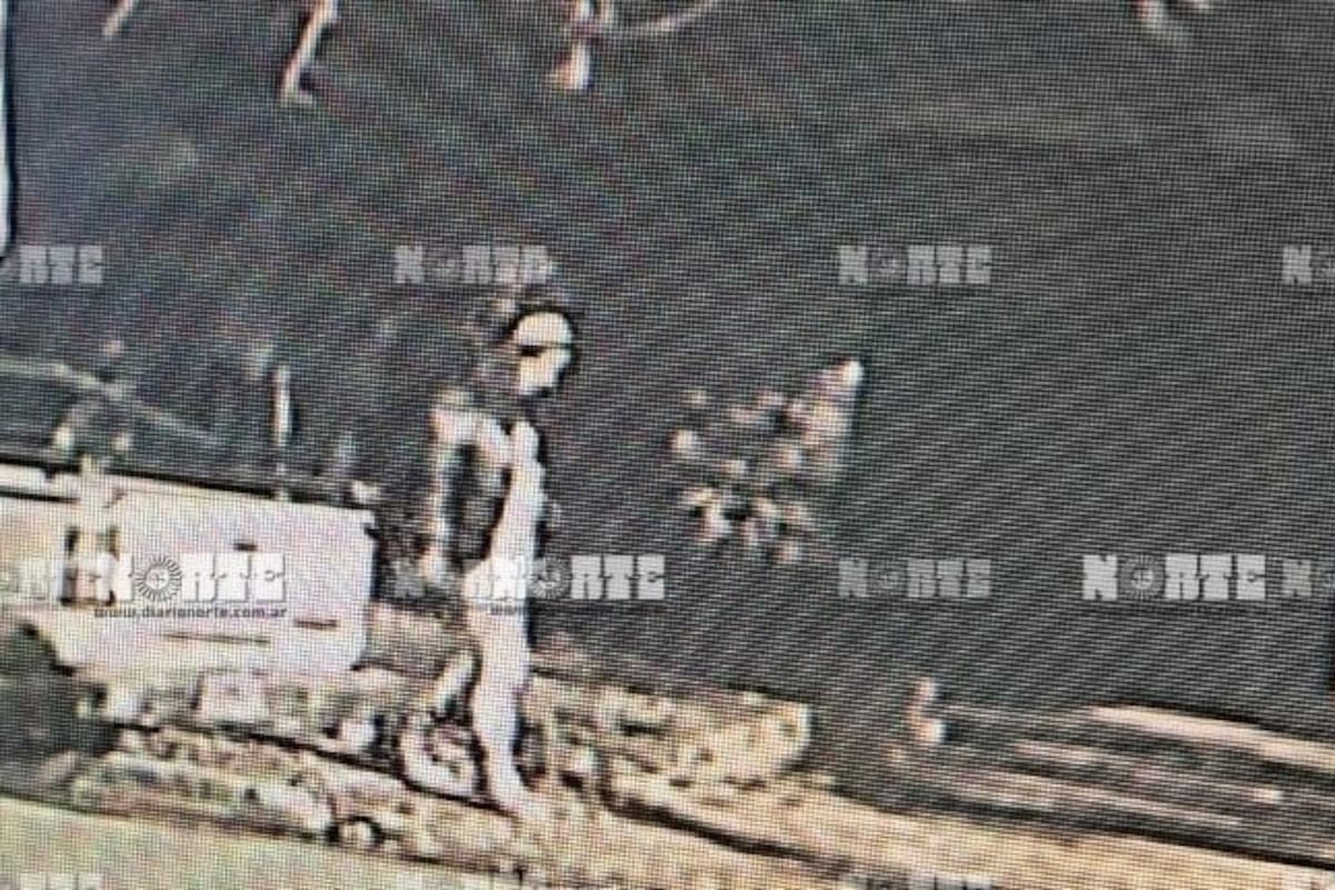 La última imagen conocida de Cecilia Strzyzowksi, el 2 de junio; una cámara de seguridad la captó entrando a la casa de la familia Sena en Resistencia - FOTO: Diario NORTE