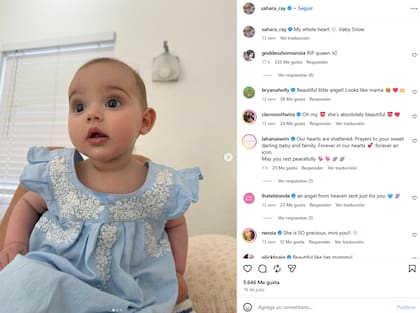La última publicación de Sahara Ray fue un carrete con tres imágenes de su hija