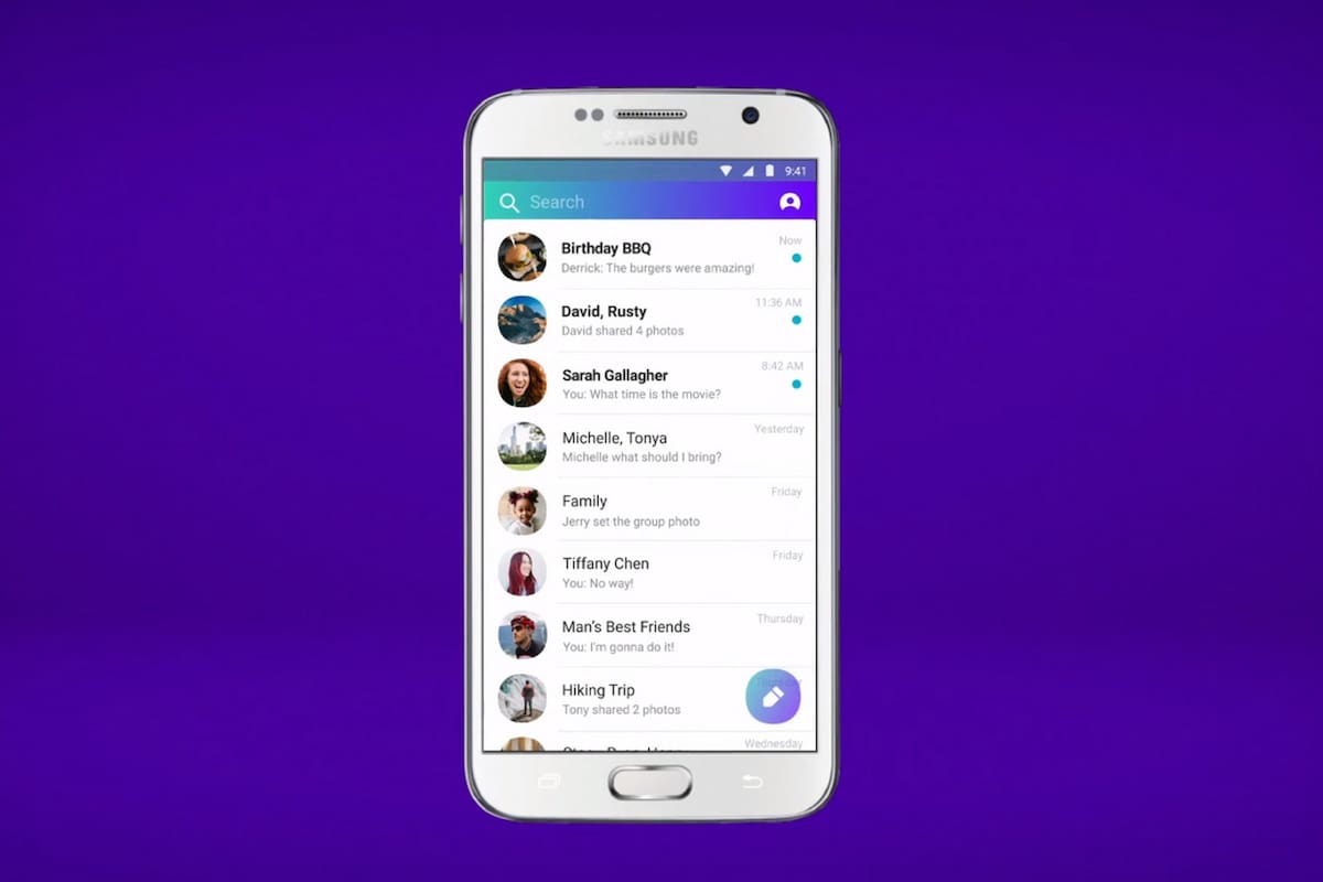 La última versión del chat Yahoo Messenger para teléfonos móviles, un servicio que dio sus primeros pasos en las computadoras personales en 1998