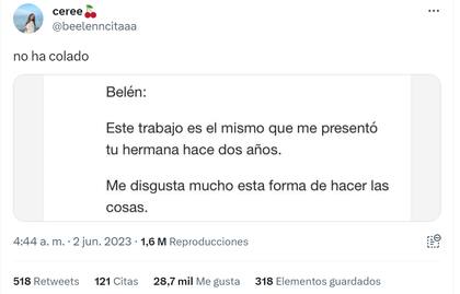 La usuaria compartió la respuesta del docente en Twitter y se volvió viral