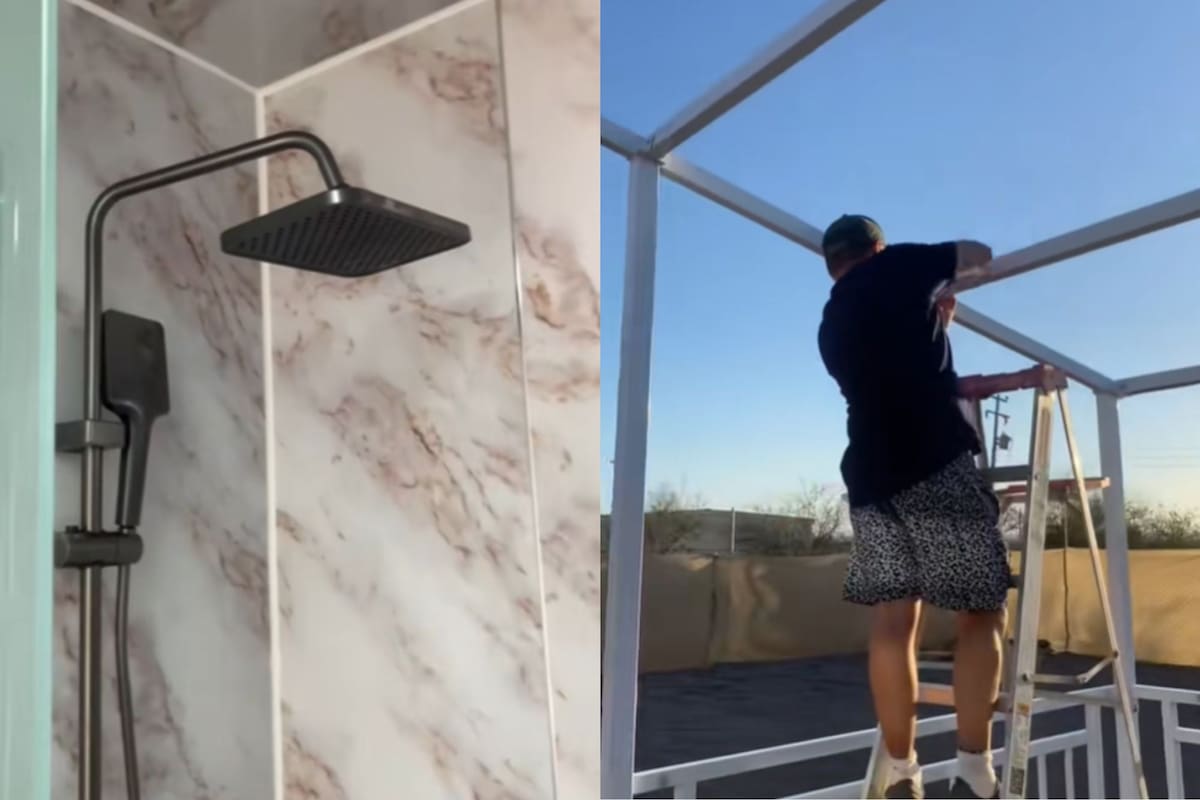 La usuaria de TikTok mostró el baño, su parte favorita de la casa, y detalló el proceso para el porche