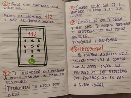 La usuaria detalló cómo acceder al contacto de emergencias