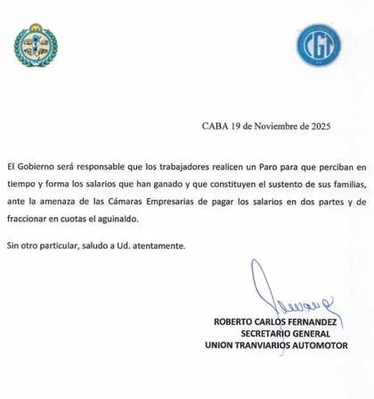 La UTA responsabiliza al gobierno y amenaza con un paro