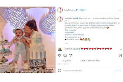 La vedette compartió la intimidad del festejo. Foto Instagram @belufrancese