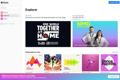 La versión Web de Apple Music, el servicio de streaming de música de Apple, ya está disponible para cualquier navegador Web moderno