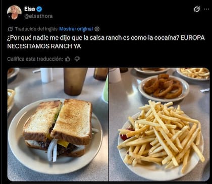 La viajera europea que quedó sorprendida con el sabor del aderezo ranch en Estados Unidos