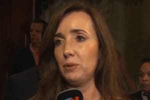 La vicepresidenta Victoria Villarruel habló a las afueras de la Basílica María Auxiliadora y San Carlos en Almagro