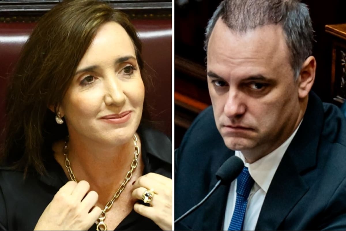 La vicepresidenta Victoria Villarruel junto al jefe de Gabinete, Manuel Adorni