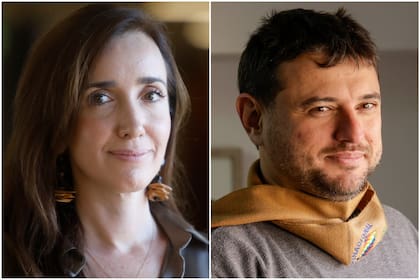 La vicepresidenta Victoria Villarruel y el dirigente social, Juan Grabois